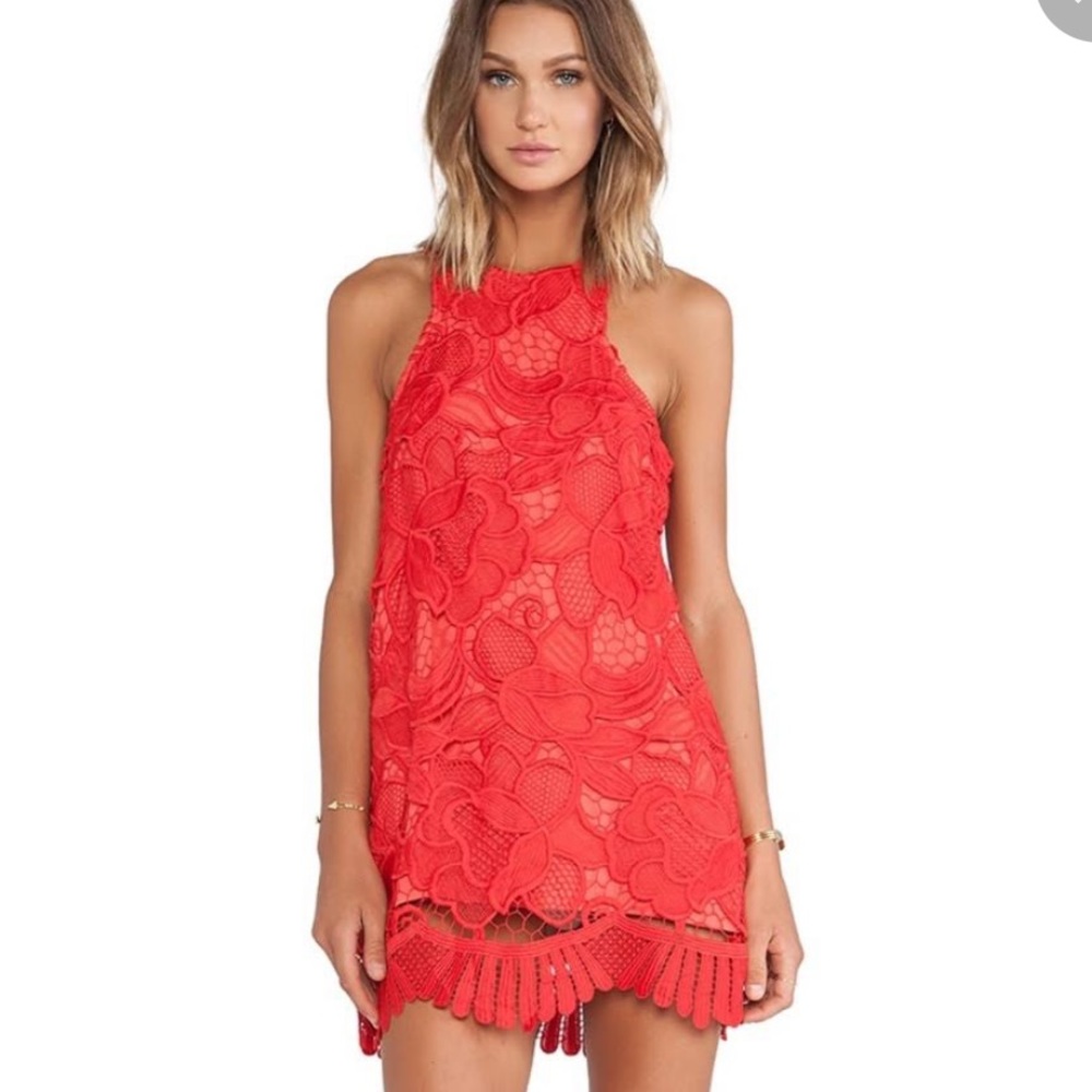 Lovers and Friends Red Lace Dress